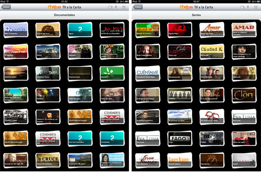 Documentales y series de rtve.es en el iPad